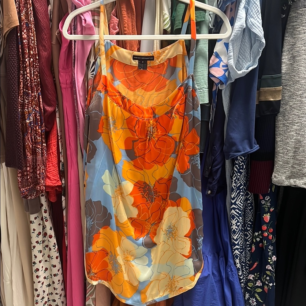 Vintage French Connection Orange and Blue Camisole